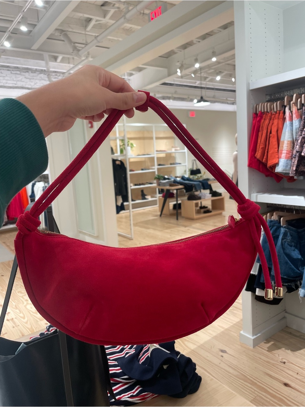 Madewell Red Crescent Hobo with Knotted Strap